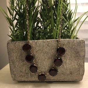 LOFT Garnet-red Statement Necklace